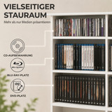 Polica za CD i DVD s 16 pretinaca 106,5 × 24 × 126,3 cm, bijela