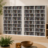 Polica za CD i DVD s 16 pretinaca 106,5 × 24 × 126,3 cm, bijela