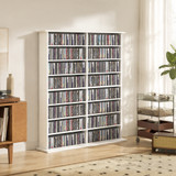 Polica za CD i DVD s 16 pretinaca 106,5 × 24 × 126,3 cm, bijela