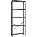 Polica za knjige s 5 nivoa 79 × 35 × 161 cm, rustikalno smeđa