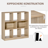 Polica za knjige s 8 pregrada 97,5 × 30 × 100 cm, boja hrasta