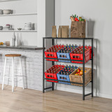 Polica za sanduke pića s 3 nivoa 103 × 33 × 113,5 cm, crna