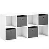 Polica s 8 pretinaca i 4 tkaninske ladice 105,9 × 30 × 53,7 cm, bijela