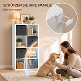 Polica s 8 pretinaca i 4 tkaninske ladice 105,9 × 30 × 53,7 cm, bijela
