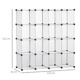 Modularna polica s 16 kutija 125 × 32 × 125 cm, bijela