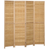 Paravan od bambusa s 4 panela 160 × 170 cm, prirodna boja