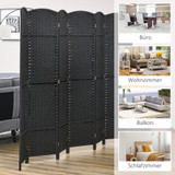 Paravan sa 6 panela 240 × 1,6 × 170 cm, crni