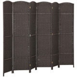 Paravan sa 6 panela 240 × 170 cm, smeđi