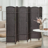 Paravan sa 6 panela 240 × 170 cm, smeđi
