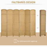Paravan sa 6 panela 240 × 1,6 × 170 cm, boja prirodnog drveta