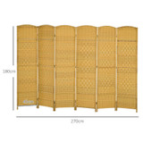 Paravan sklopivi na 6 dijelova 270 × 1,7 × 180 cm, prirodno drvo