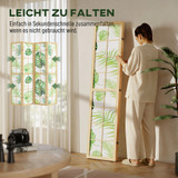Sklopivi paravent s 4 panela 160 × 170 cm, tropski motiv, zelena