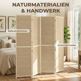Paravan s 4 panela od ručno pletenog bambusa 180 × 180 cm, prirodna boja