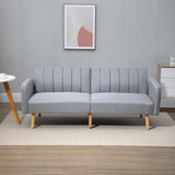 Sofa na razvlačenje, dvosjed s podesivim naslonima, svijetlosiva