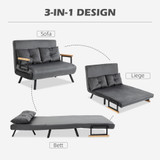 Sofa na razvlačenje s 2 jastuka, baršunasti izgled, tamnosiva
