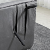 Sofa na razvlačenje s 2 jastuka, baršunasti izgled, tamnosiva