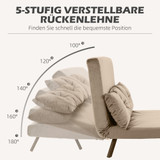 Sofa na razvlačenje s drvenim naslonima za ruke, svijetlosmeđa