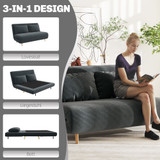 Sofa na razvlačenje 141 × 90 × 81 cm, tamnosiva