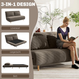Sofa na razvlačenje s podesivim naslonom u 3 položaja, boja kafe
