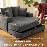 Sofa na razvlačenje dvosjed s držačima za čaše, siva