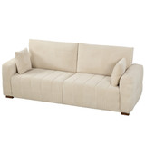 Trosjedna sofa od baršuna s naslonima do poda, krem bijela