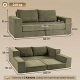 Sofa na razvlačenje 4 u 1 s dva jastuka, zelena