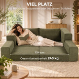 Sofa na razvlačenje 4 u 1 s dva jastuka, zelena
