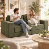 Sofa na razvlačenje 4 u 1 s dva jastuka, zelena