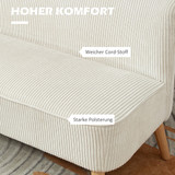 Sofa dvosjed s drvenim okvirom, nosivost 150 kg, krem bijela