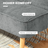 Dvosjed sofa s drvenim okvirom, siva