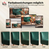 Sofa za dvije osobe s drvenim nogama, retro dizajn, tamnozelena