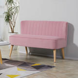 Sofa dvosjed od tkanine s izgledom baršuna, roza