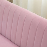 Sofa dvosjed od tkanine s izgledom baršuna, roza