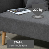 Sofa dvosjed s 2 jastuka, siva baršunasta presvlaka