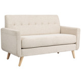 Dvosjed sofa presvučena baršunom, bež