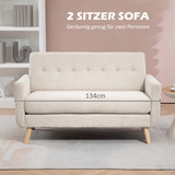 Dvosjed sofa presvučena baršunom, bež