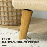 Sofa dvosjed kompaktna, baršunasta tkanina, nosivost 240 kg, krem