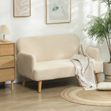 Sofa dvosjed kompaktna, baršunasta tkanina, nosivost 240 kg, krem