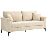 Dvosjed sofa od tkanine u izgledu lana 179 × 80 × 89 cm, bež
