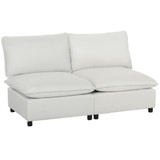 Dvosjed sofa od vještačke kože, modularna, bez naslona za ruke, siva