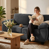 Dvosjed sofa od šenila 156 cm, tamnosiva