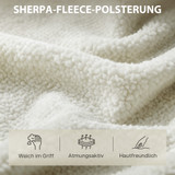 Fotelja s sherpa flisom i metalnim nogama u imitaciji drveta, krem bijela
