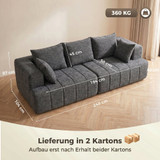 Trosjed sofa od šenila 248 × 104 × 87 cm, siva