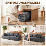 Trosjed sofa od šenila 248 × 104 × 87 cm, siva