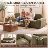 Trosjedna sofa bez okvira, zaobljenog oblika, tamnozelena