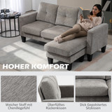 Ugaona sofa L-oblika s ležajem za obje strane, smeđa
