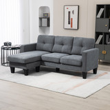 Ugaona sofa L-oblika 186 × 130 × 84 cm, tamnosiva