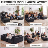 Modularna U-sofa na razvlačenje s 2 šezlonga, tamnosiva