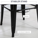 Set od 4 barske stolice od metala, na slaganje, crne