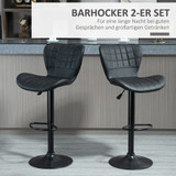 Set od 2 barske stolice u retro stilu, podesiva visina, crne